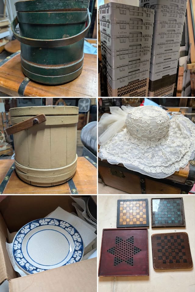 Antiques, tables, chairs, dish ware, cabinets, vanities, sinks, office, decor, art, trunks, appliance