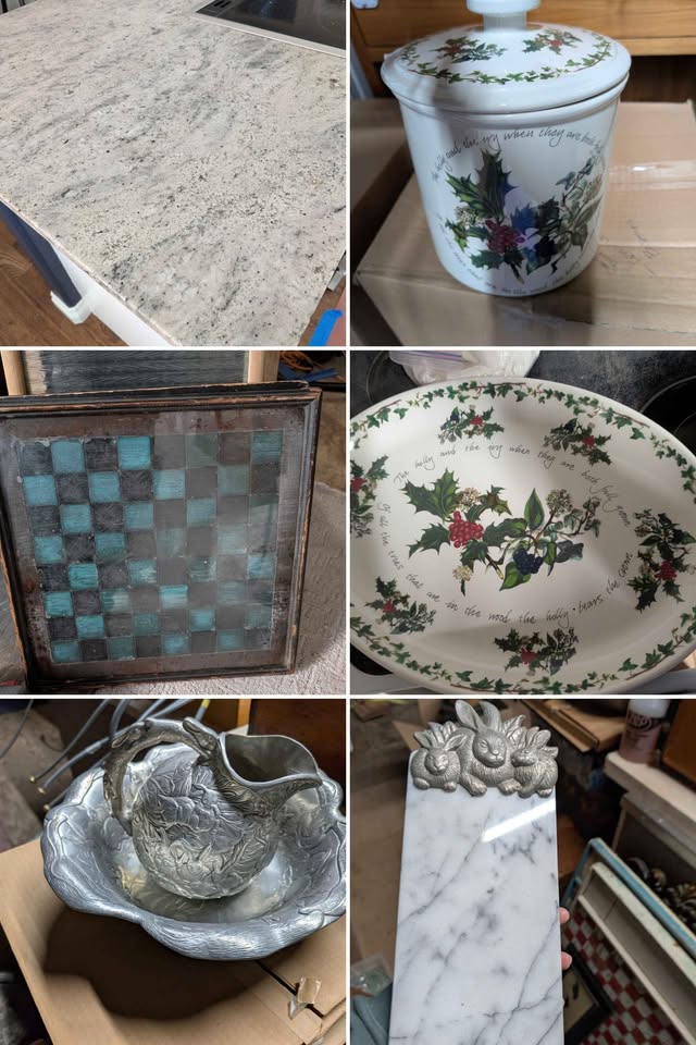 Antiques, tables, chairs, dish ware, cabinets, vanities, sinks, office, decor, art, trunks, appliance