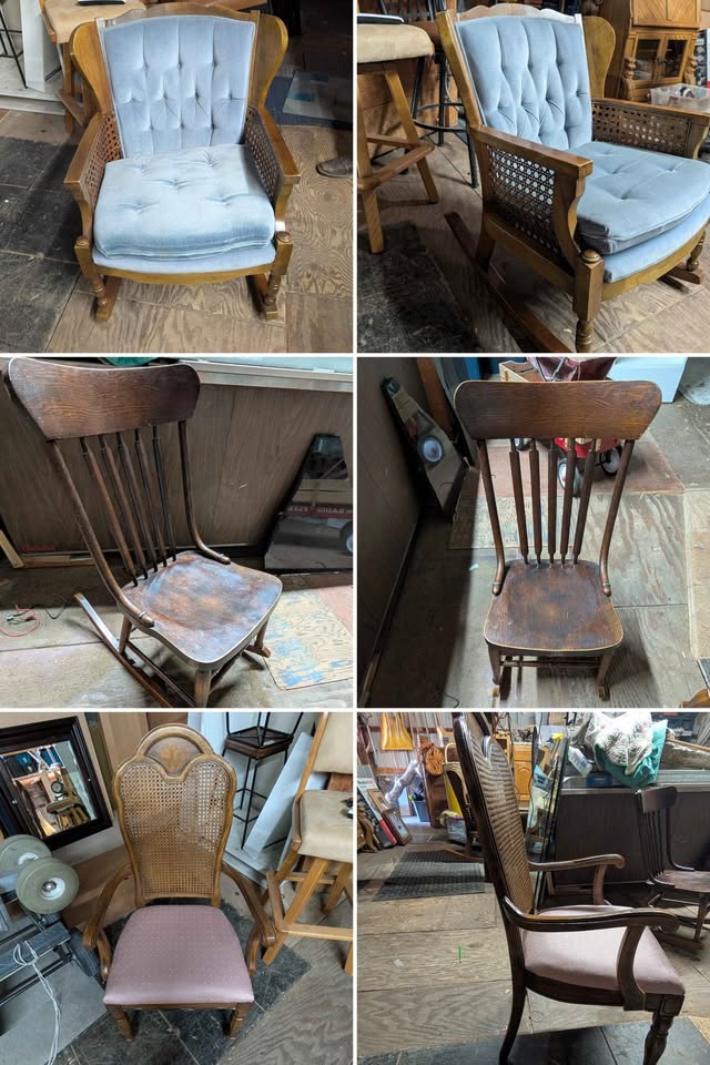 Antiques, tables, chairs, dish ware, cabinets, vanities, sinks, office, decor, art, trunks, appliance