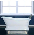 60 inch Socorro Cast Iron Slipper Pedestal Tub - Rolled Rim