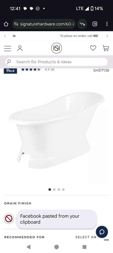 60 inch Socorro Cast Iron Slipper Pedestal Tub - Rolled Rim