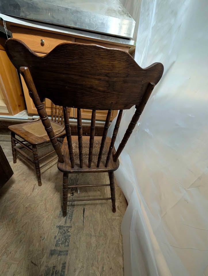 Set of four cane seat antique chairs
