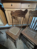 Set of four cane seat antique chairs