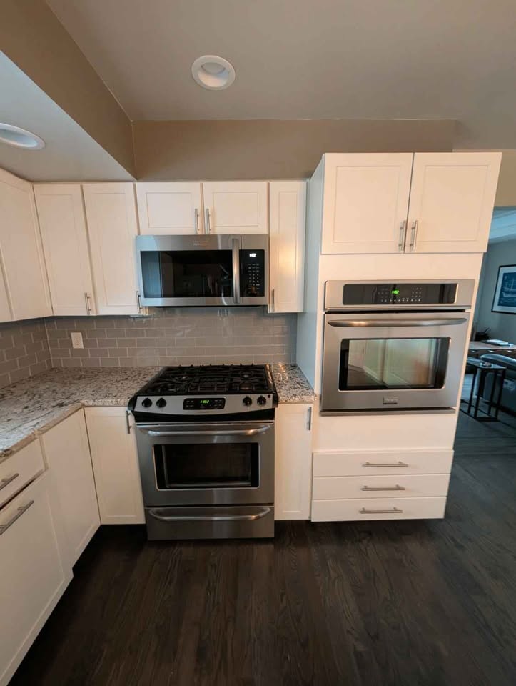 White Kitchen with Granite Countertops