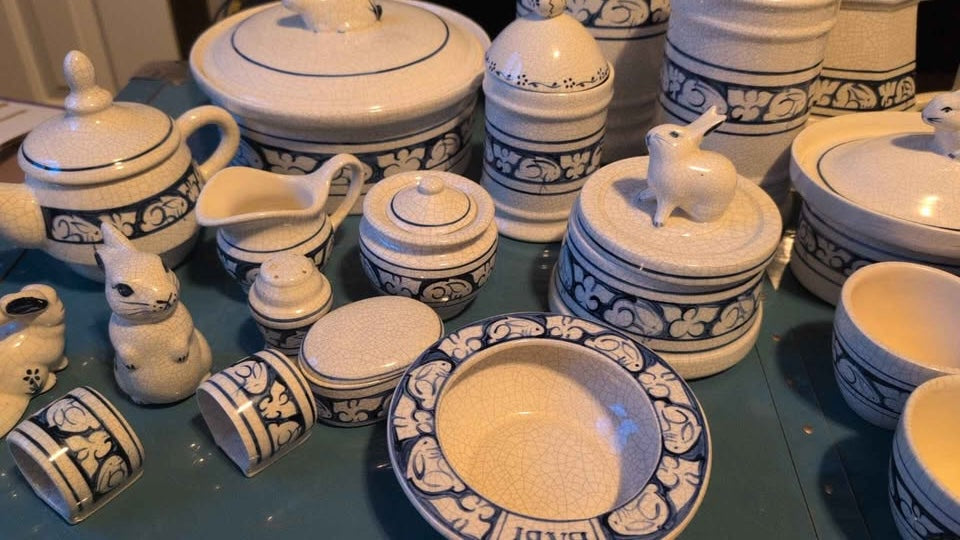 Dedham Pottery Vintage 1986 china Set with Bunny