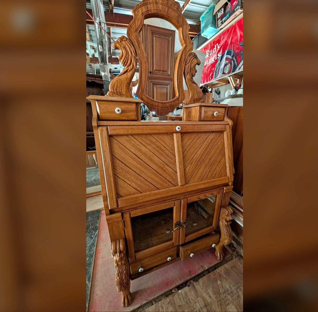 Antique secretary desk / cabinet