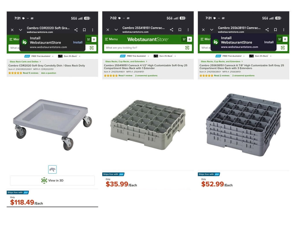 Drinkware dish racks.