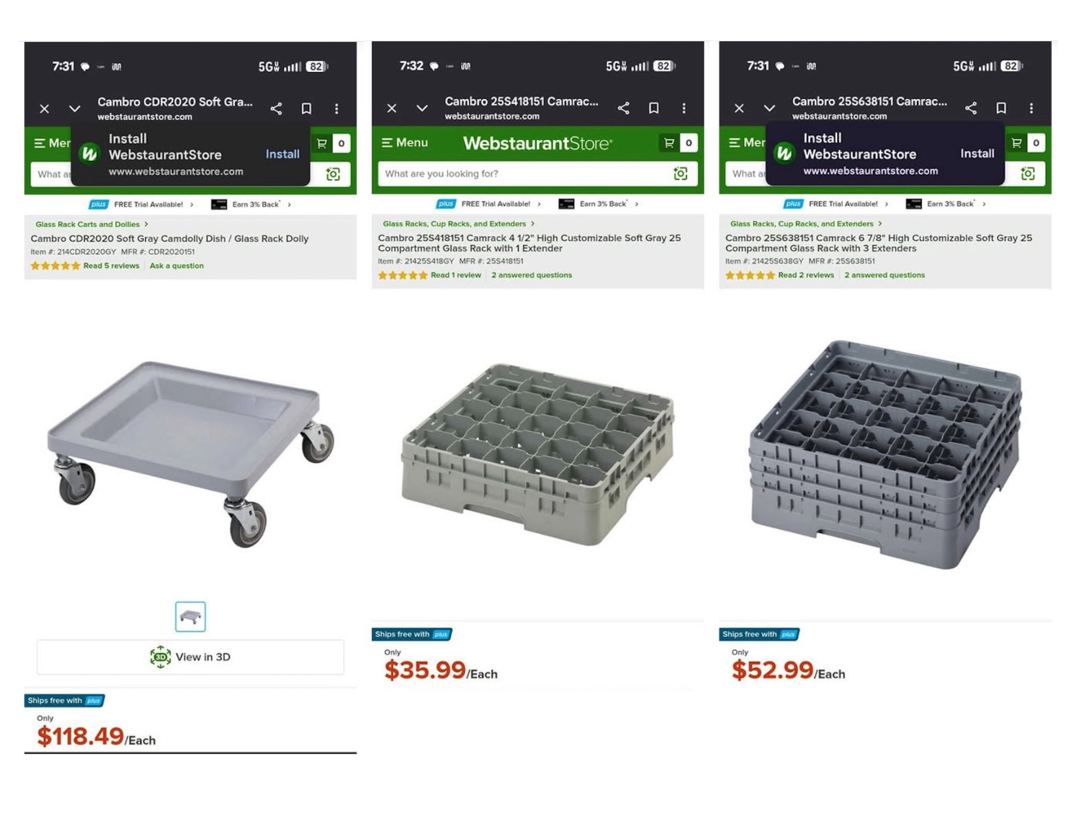 Drinkware dish racks.